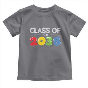 Class of 2038 Toddler T Shirt Grow With Me Kindergarten TS10 Charcoal Print Your Wear