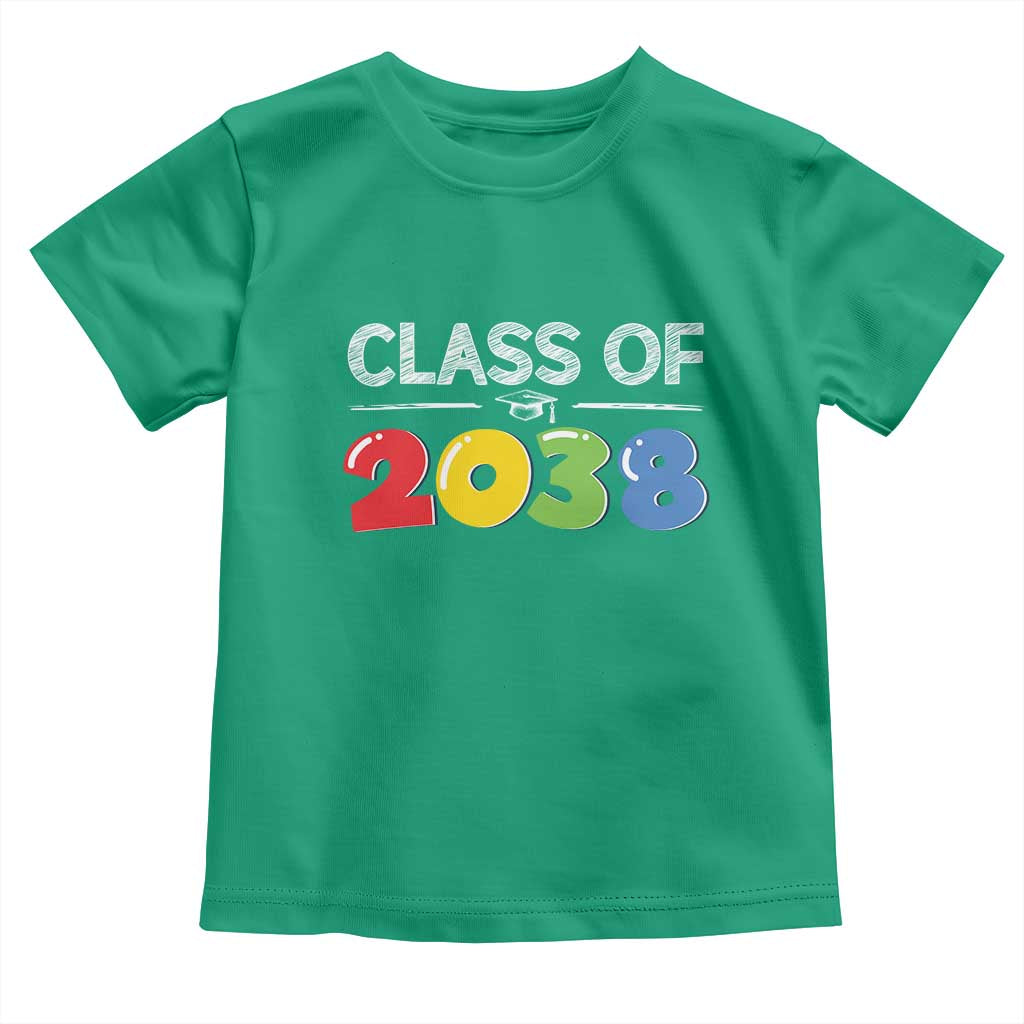 Class of 2038 Toddler T Shirt Grow With Me Kindergarten TS10 Irish Green Print Your Wear