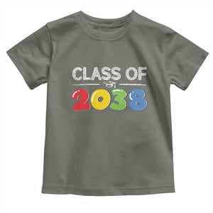 Class of 2038 Toddler T Shirt Grow With Me Kindergarten TS10 Military Green Print Your Wear