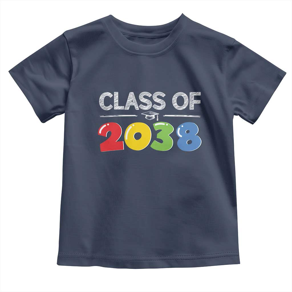Class of 2038 Toddler T Shirt Grow With Me Kindergarten TS10 Navy Print Your Wear