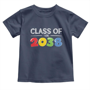 Class of 2038 Toddler T Shirt Grow With Me Kindergarten TS10 Navy Print Your Wear