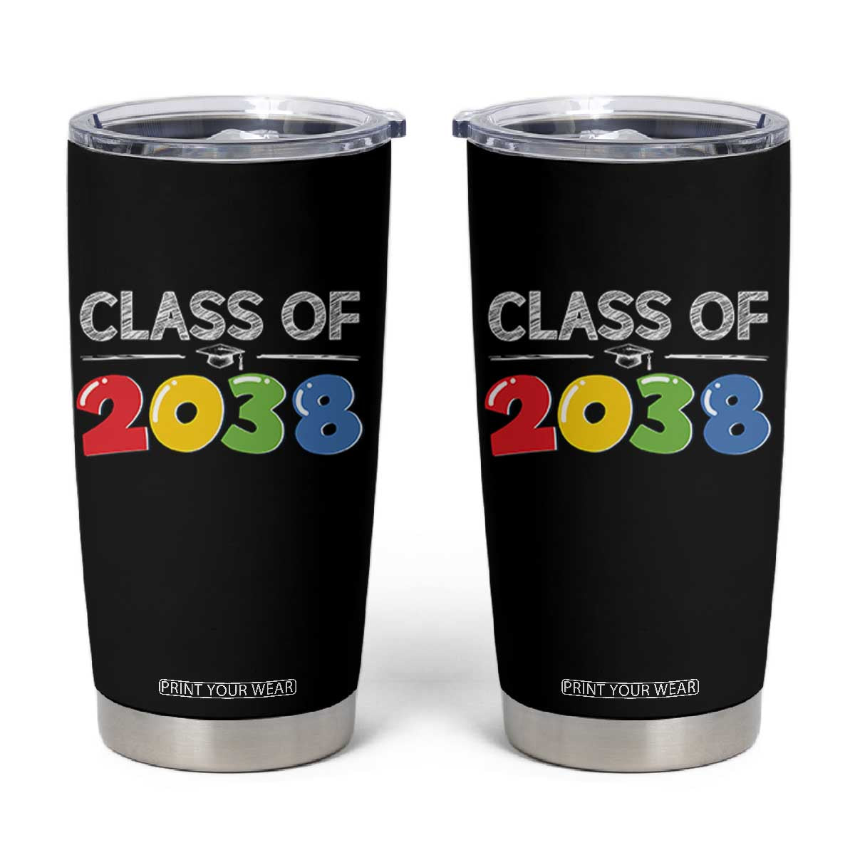 Class of 2038 Tumbler Cup Grow With Me Kindergarten TS10 Black Print Your Wear
