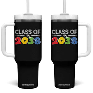 Class of 2038 Tumbler With Handle Grow With Me Kindergarten TS10 One Size: 40 oz Black Print Your Wear