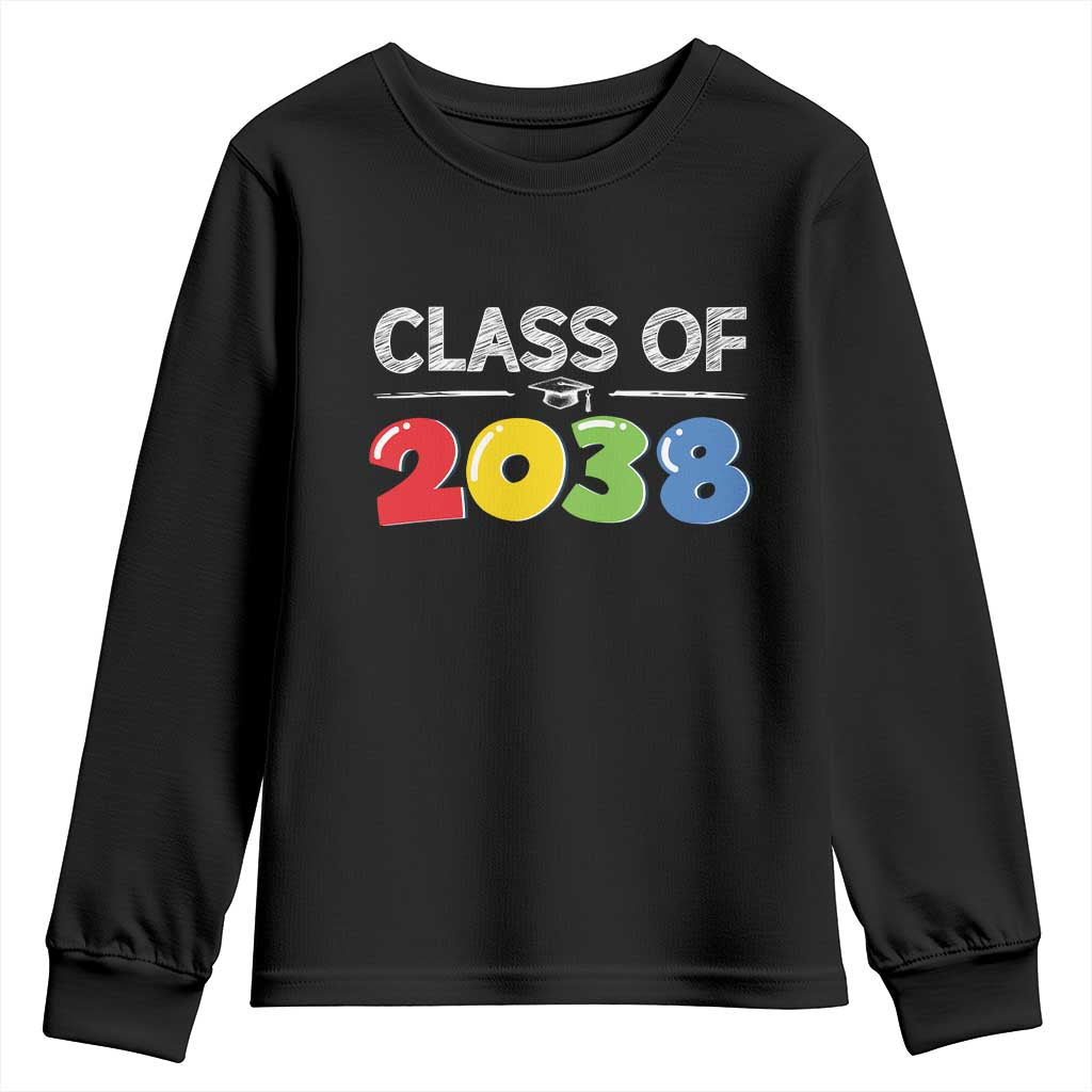 Class of 2038 Youth Sweatshirt Grow With Me Kindergarten TS10 Black Print Your Wear