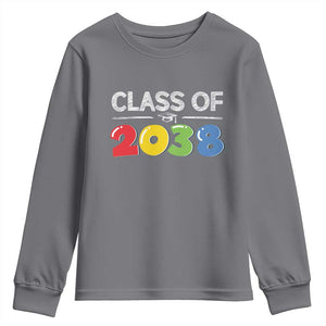 Class of 2038 Youth Sweatshirt Grow With Me Kindergarten TS10 Charcoal Print Your Wear