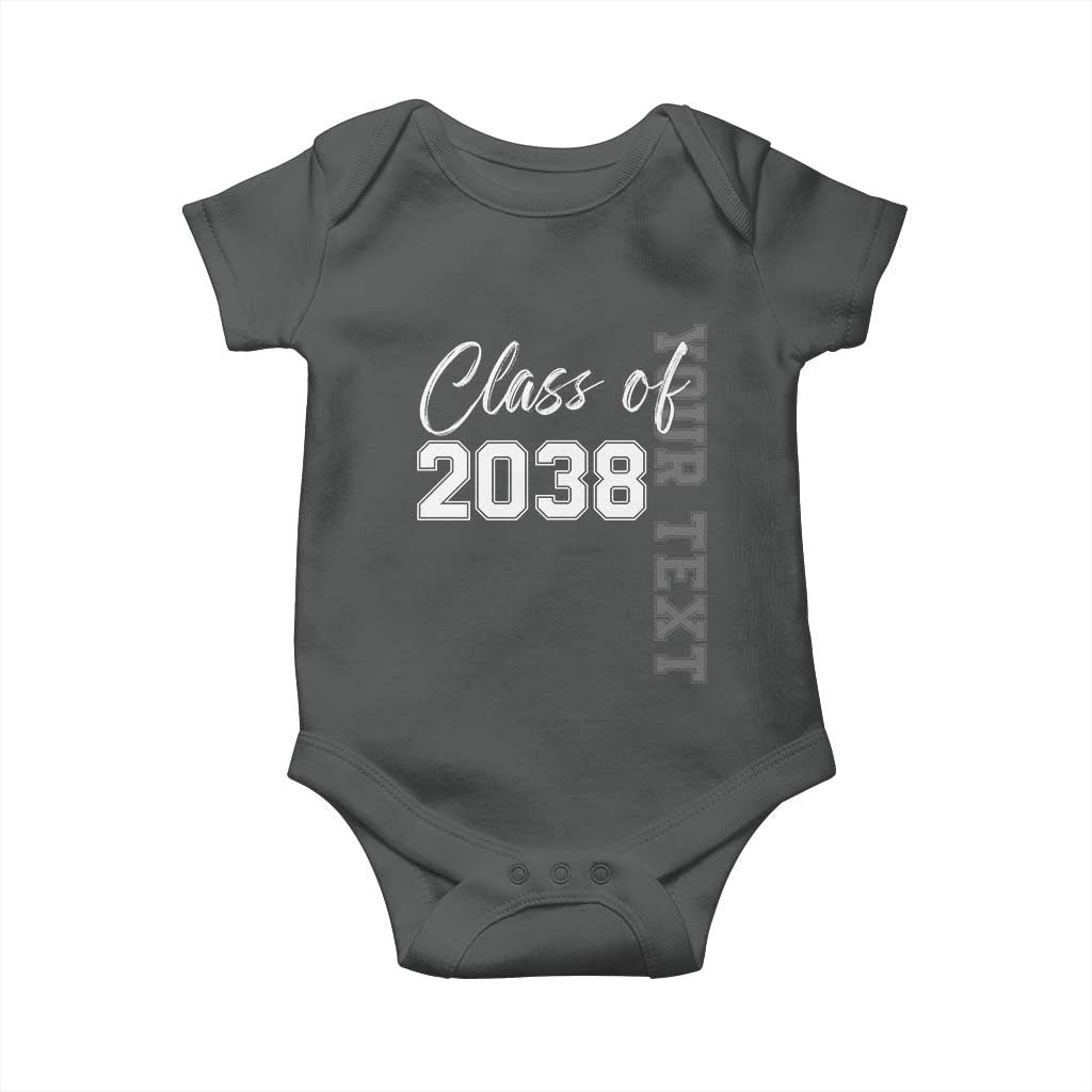 Personalized Class of 2038 Baby Onesie Custom Name Grow With Me Count Down Graduating TS10 Dark Heather Print Your Wear