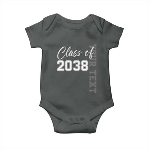 Personalized Class of 2038 Baby Onesie Custom Name Grow With Me Count Down Graduating TS10 Dark Heather Print Your Wear