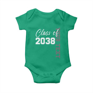 Personalized Class of 2038 Baby Onesie Custom Name Grow With Me Count Down Graduating TS10 Irish Green Print Your Wear