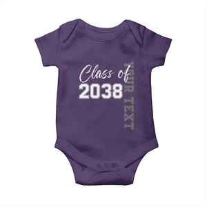 Personalized Class of 2038 Baby Onesie Custom Name Grow With Me Count Down Graduating TS10 Purple Print Your Wear