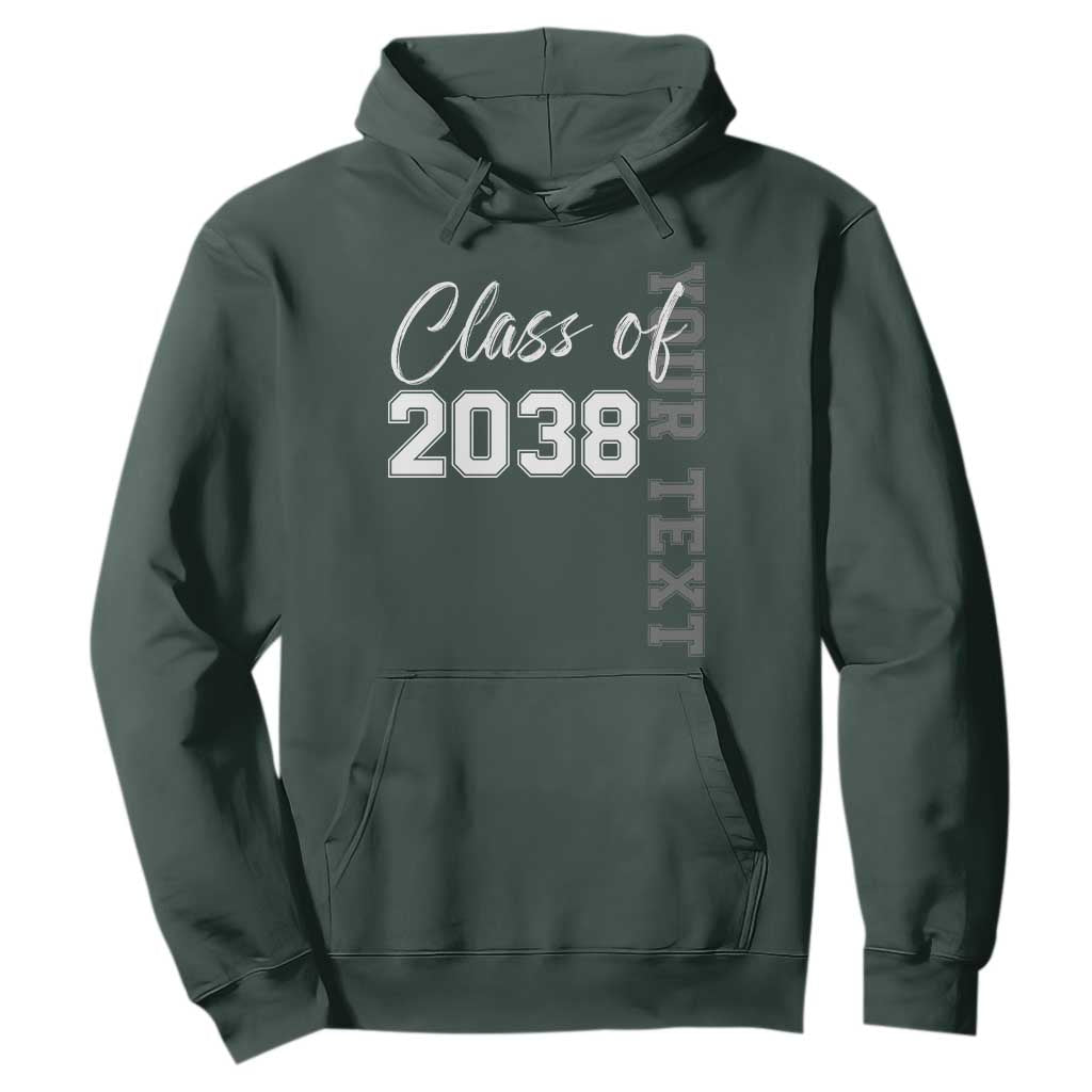 Personalized Class of 2038 Hoodie Custom Name Grow With Me Count Down Graduating TS10 Dark Forest Green Print Your Wear