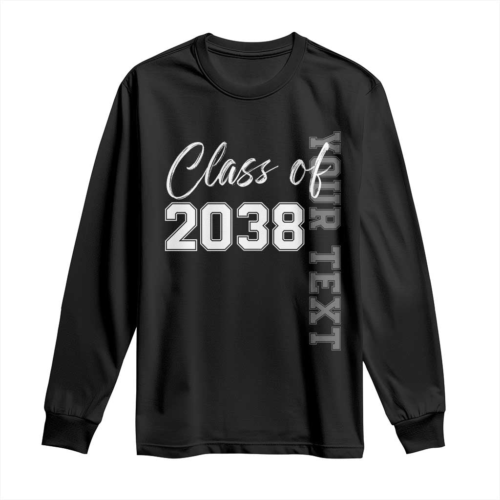 Personalized Class of 2038 Long Sleeve Shirt Custom Name Grow With Me Count Down Graduating TS10 Black Print Your Wear
