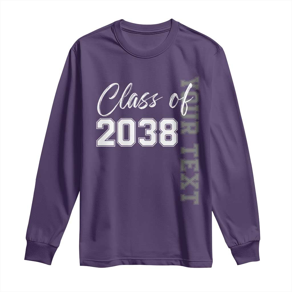Personalized Class of 2038 Long Sleeve Shirt Custom Name Grow With Me Count Down Graduating TS10 Purple Print Your Wear