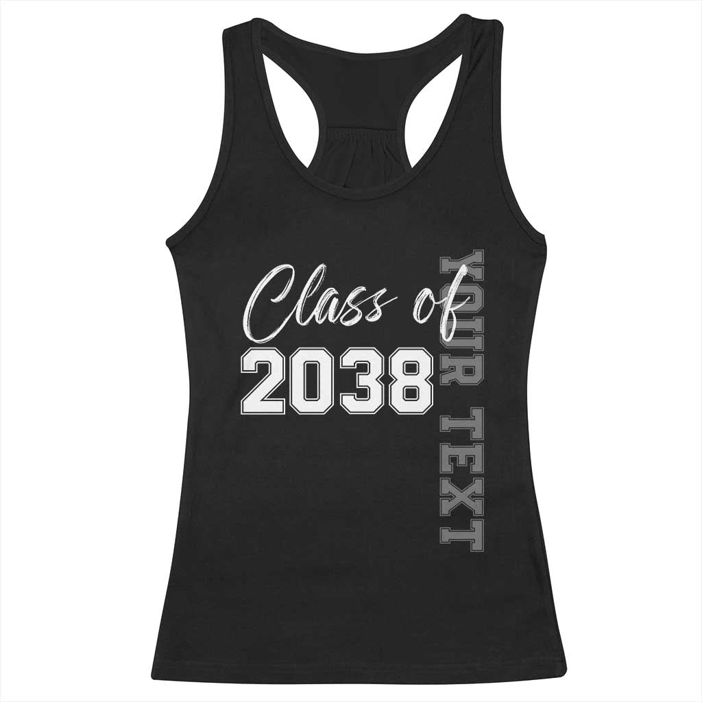 Personalized Class of 2038 Racerback Tank Top Custom Name Grow With Me Count Down Graduating TS10 Black Print Your Wear