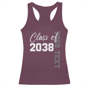 Personalized Class of 2038 Racerback Tank Top Custom Name Grow With Me Count Down Graduating TS10 Maroon Print Your Wear