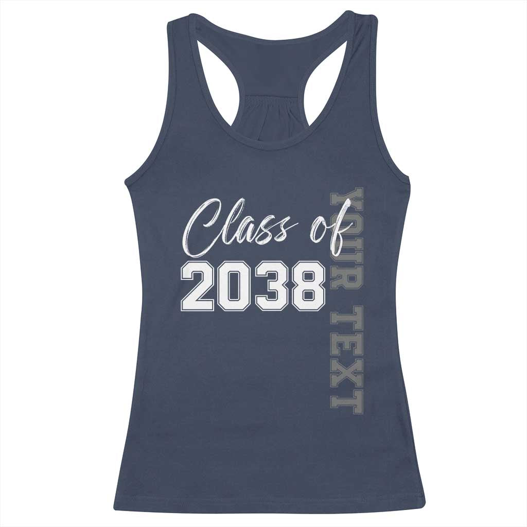 Personalized Class of 2038 Racerback Tank Top Custom Name Grow With Me Count Down Graduating TS10 Navy Print Your Wear