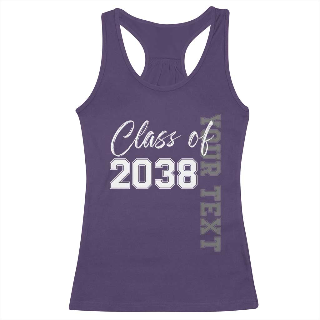 Personalized Class of 2038 Racerback Tank Top Custom Name Grow With Me Count Down Graduating TS10 Purple Print Your Wear