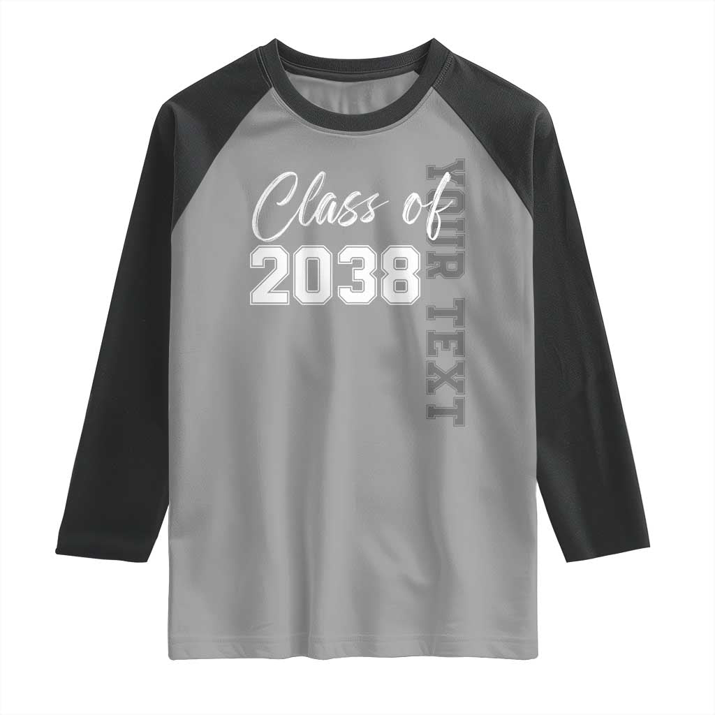 Personalized Class of 2038 Raglan Shirt Custom Name Grow With Me Count Down Graduating TS10 Sport Gray Black Print Your Wear