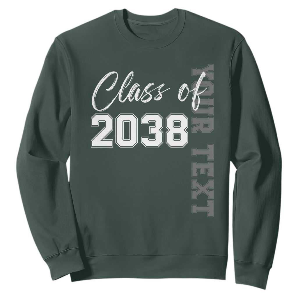 Personalized Class of 2038 Sweatshirt Custom Name Grow With Me Count Down Graduating TS10 Dark Forest Green Print Your Wear