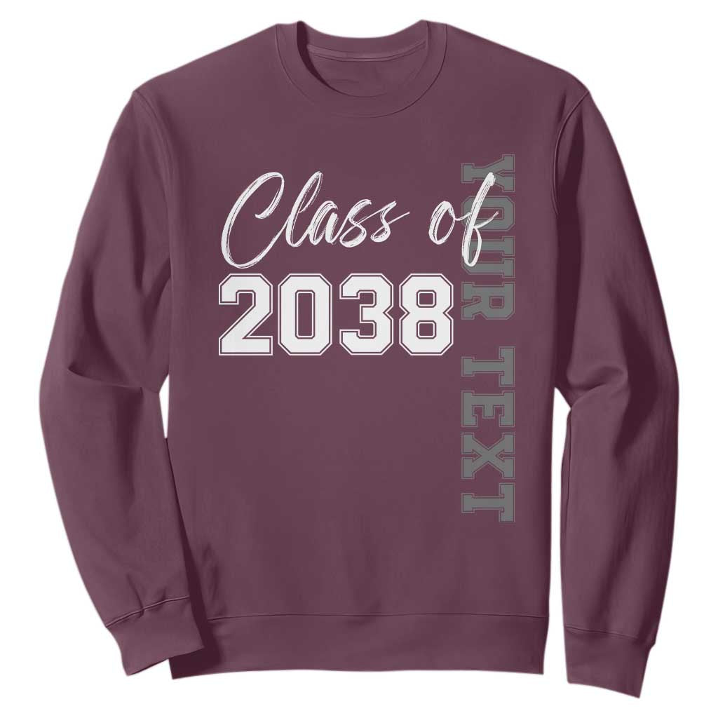 Personalized Class of 2038 Sweatshirt Custom Name Grow With Me Count Down Graduating TS10 Maroon Print Your Wear