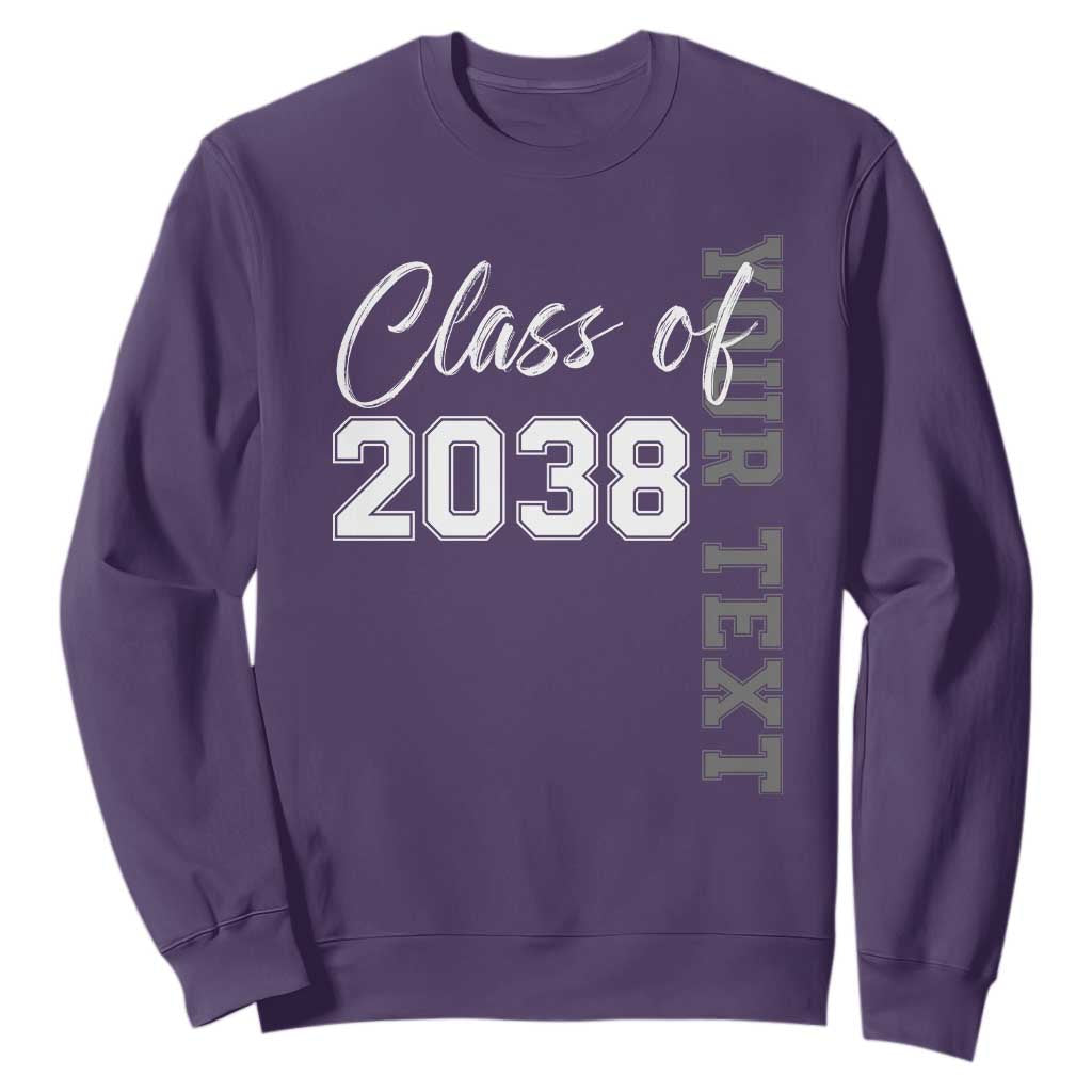 Personalized Class of 2038 Sweatshirt Custom Name Grow With Me Count Down Graduating TS10 Purple Print Your Wear