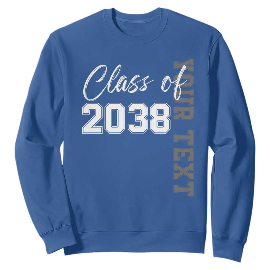 Personalized Class of 2038 Sweatshirt Custom Name Grow With Me Count Down Graduating TS10 Royal Blue Print Your Wear