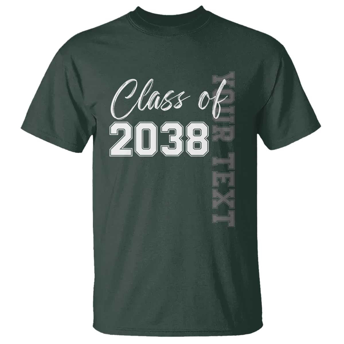 Personalized Class of 2038 T Shirt Custom Name Grow With Me Count Down Graduating TS10 Dark Forest Green Print Your Wear