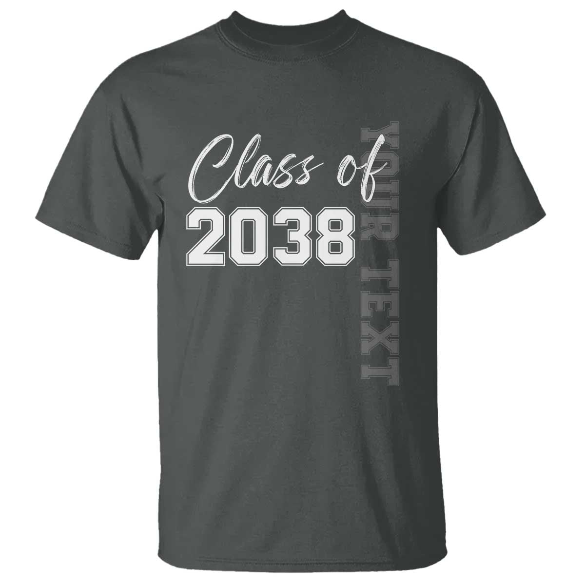 Personalized Class of 2038 T Shirt Custom Name Grow With Me Count Down Graduating TS10 Dark Heather Print Your Wear