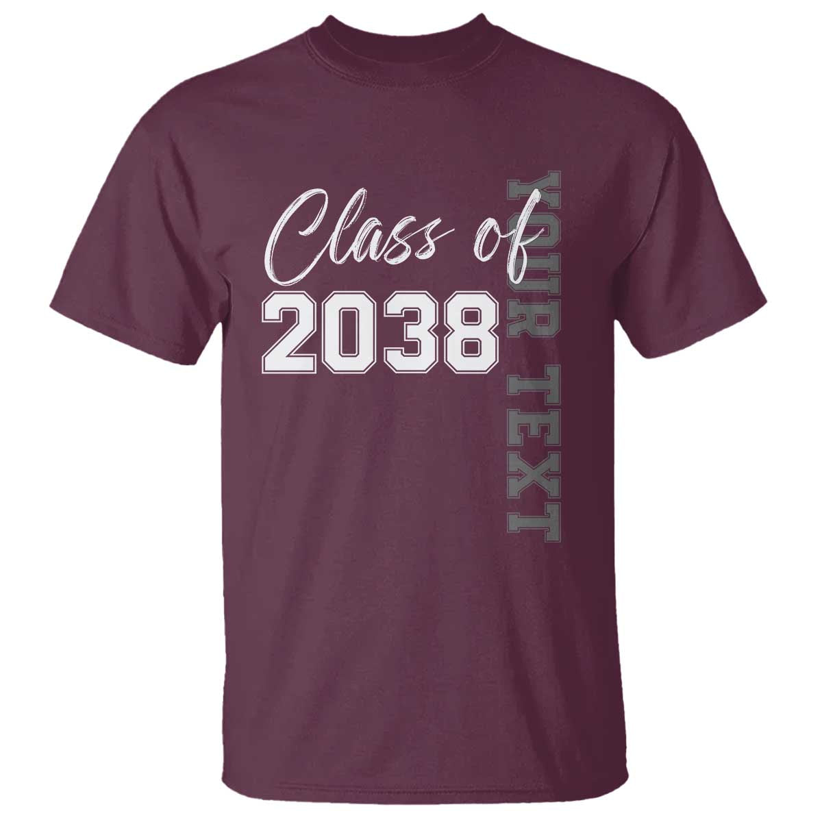Personalized Class of 2038 T Shirt Custom Name Grow With Me Count Down Graduating TS10 Maroon Print Your Wear