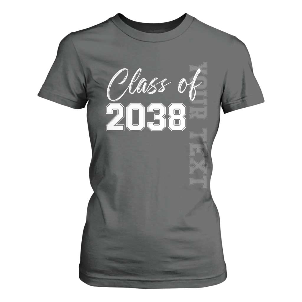 Personalized Class of 2038 T Shirt For Women Custom Name Grow With Me Count Down Graduating TS10 Dark Heather Print Your Wear