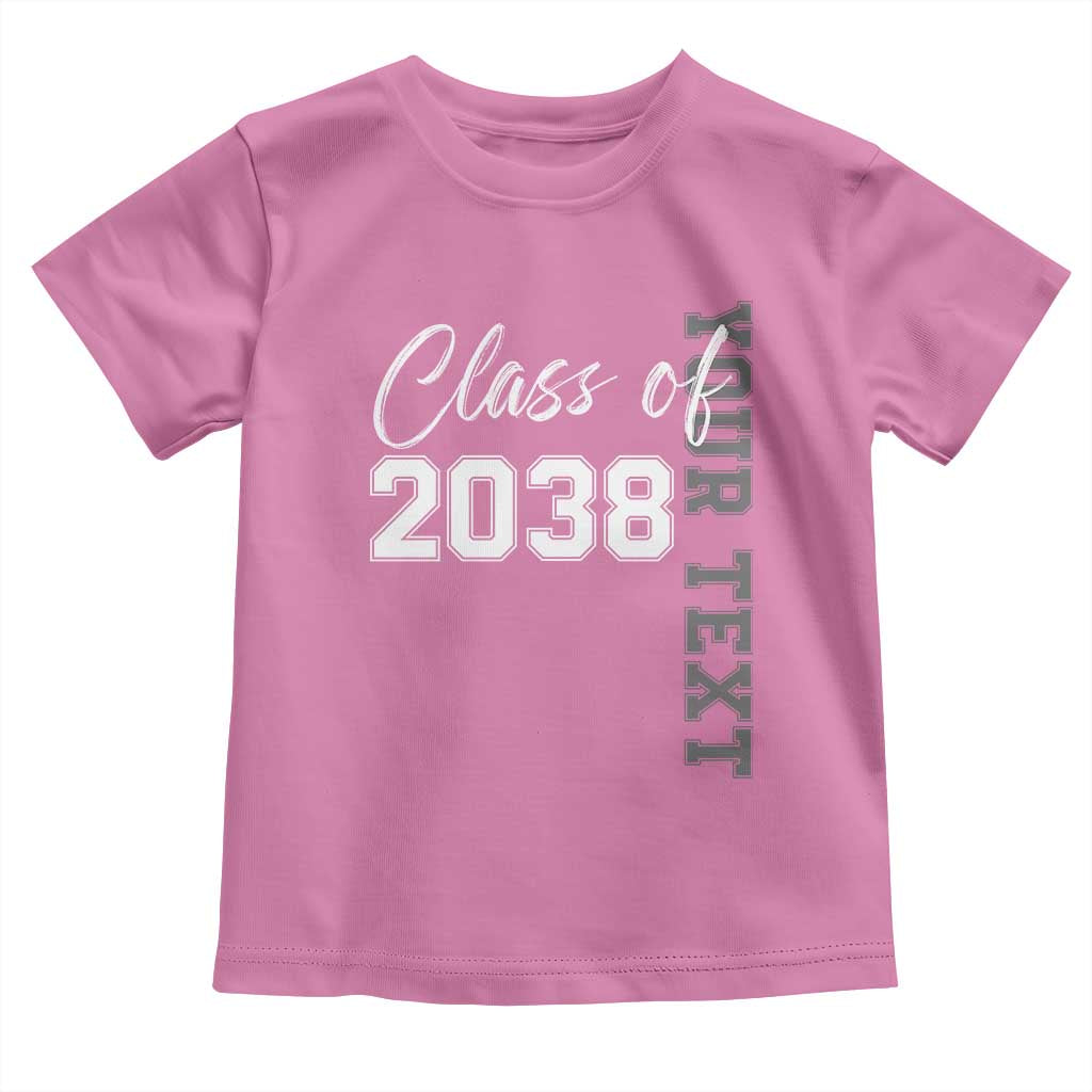 Personalized Class of 2038 Toddler T Shirt Custom Name Grow With Me Count Down Graduating TS10 Azalea Print Your Wear