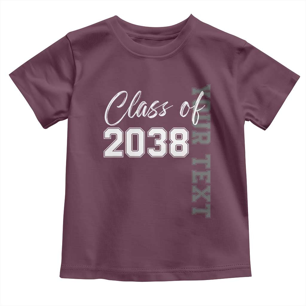 Personalized Class of 2038 Toddler T Shirt Custom Name Grow With Me Count Down Graduating TS10 Maroon Print Your Wear