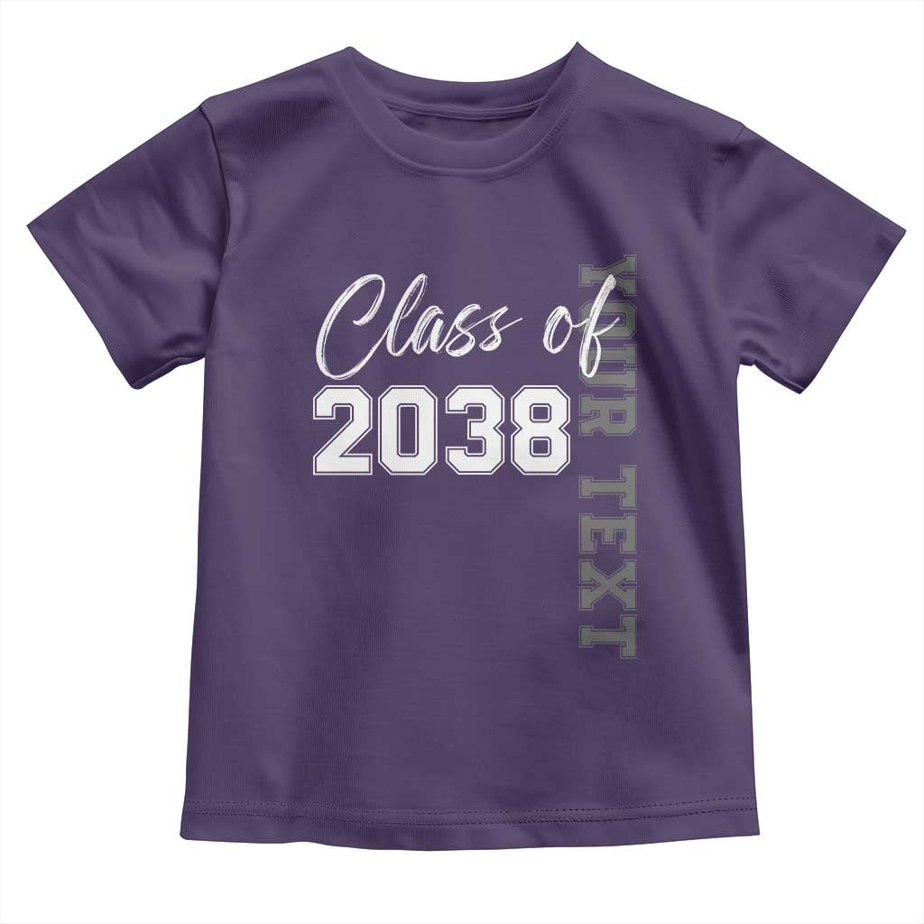 Personalized Class of 2038 Toddler T Shirt Custom Name Grow With Me Count Down Graduating TS10 Purple Print Your Wear
