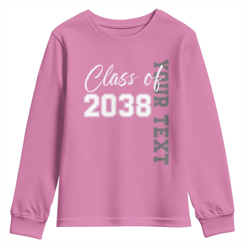 Personalized Class of 2038 Youth Sweatshirt Custom Name Grow With Me Count Down Graduating TS10 Azalea Print Your Wear