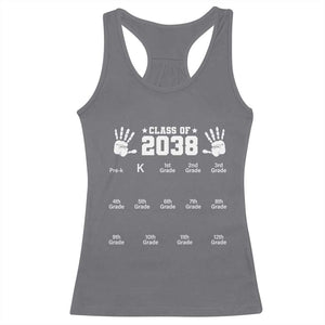 Class of 2038 Grow With Me Racerback Tank Top Handprint Pre-K to 12th Grade Graduation TS10 Charcoal Print Your Wear