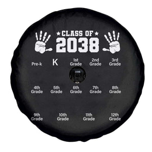 Class of 2038 Grow With Me Spare Tire Cover Handprint Pre-K to 12th Grade Graduation TS10 Print Your Wear