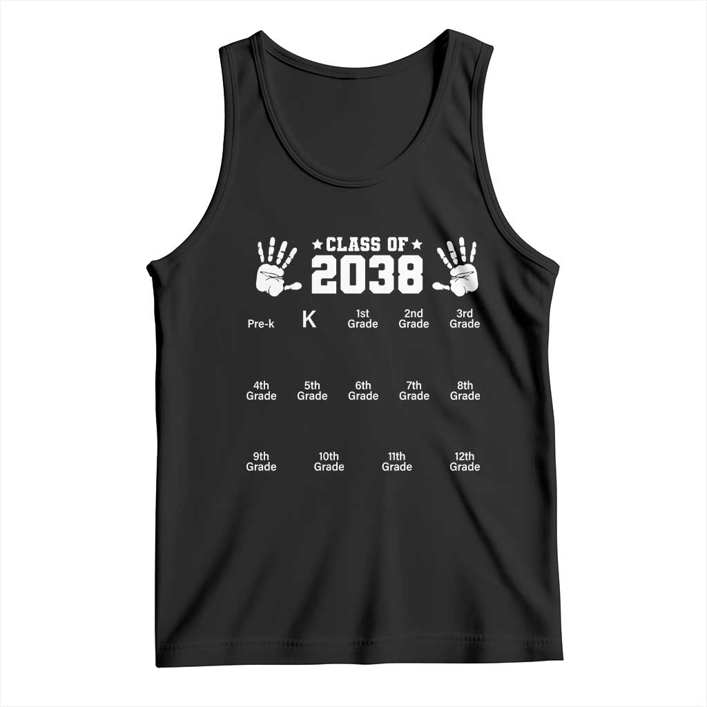 Class of 2038 Grow With Me Tank Top Handprint Pre-K to 12th Grade Graduation TS10 Black Print Your Wear
