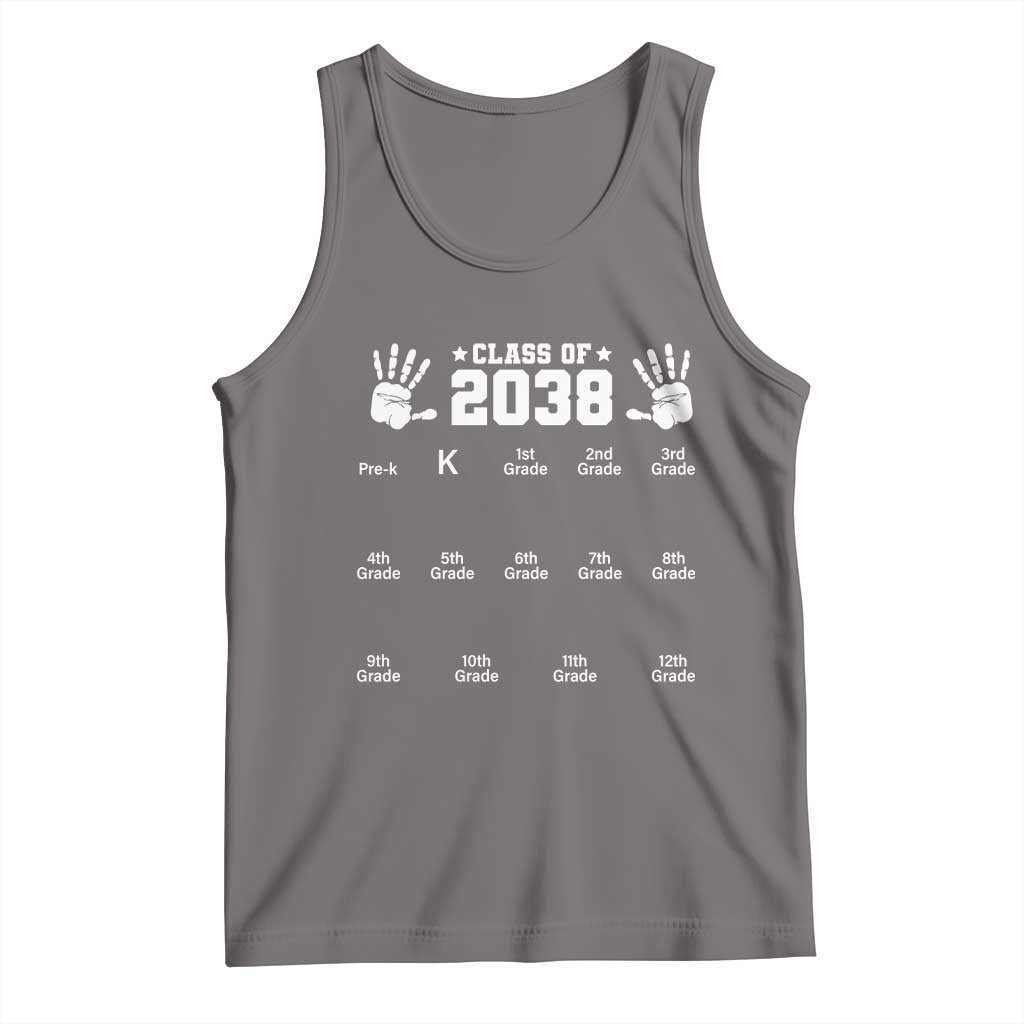 Class of 2038 Grow With Me Tank Top Handprint Pre-K to 12th Grade Graduation TS10 Deep Heather Print Your Wear