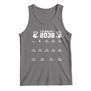 Class of 2038 Grow With Me Tank Top Handprint Pre-K to 12th Grade Graduation TS10 Deep Heather Print Your Wear