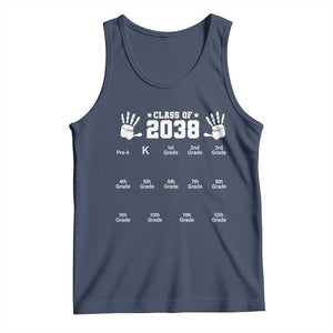 Class of 2038 Grow With Me Tank Top Handprint Pre-K to 12th Grade Graduation TS10 Navy Print Your Wear