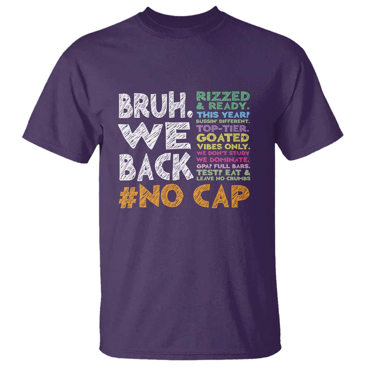 Funny Bruh We Back To School T Shirt Happy First Day Of School TS10 Purple Print Your Wear
