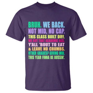 Funny Bruh We Back To School T Shirt Gen A Slang Happy First Day Of School TS10 Purple Print Your Wear
