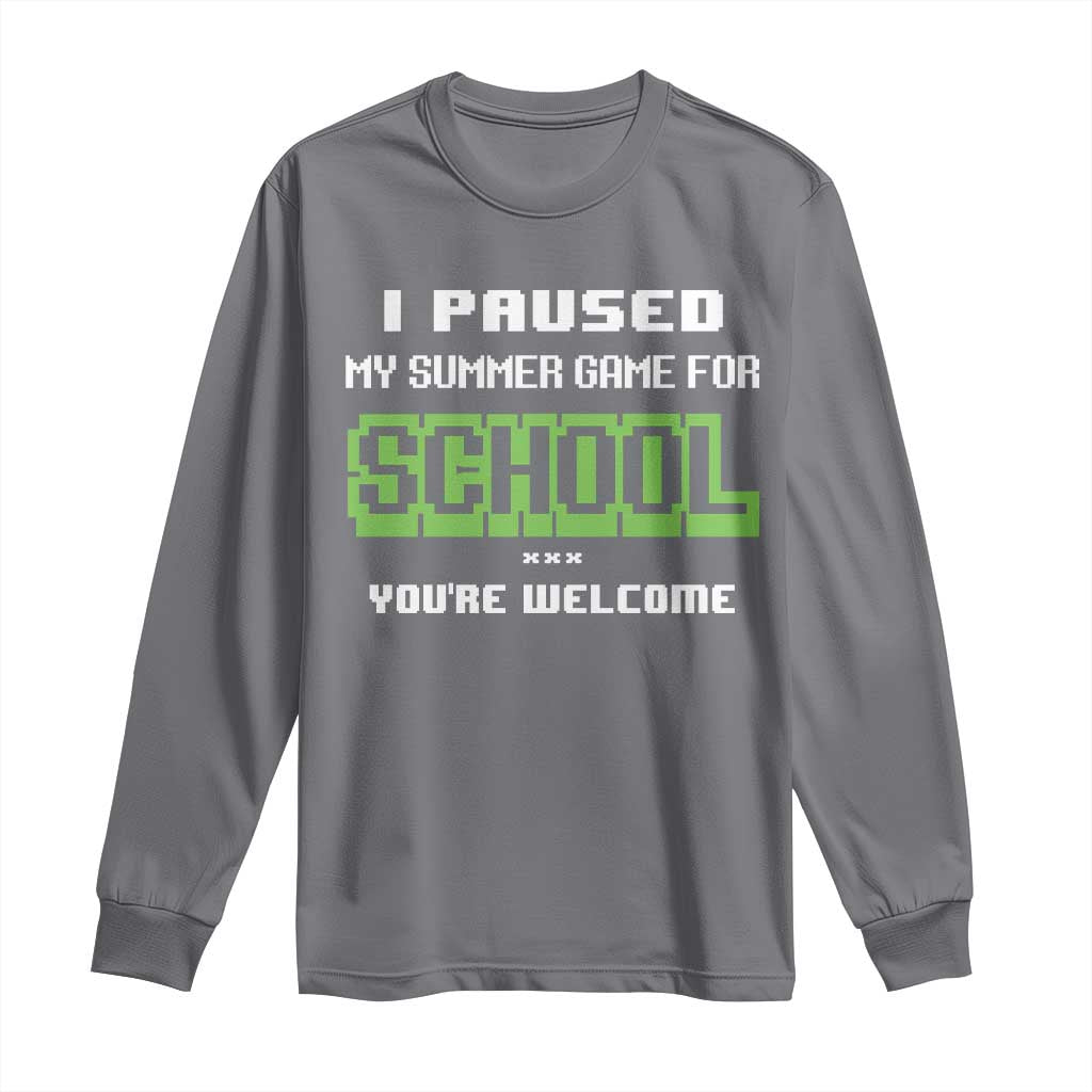 Funny Bruh Back To School Long Sleeve Shirt Here We Go Again Happy First Day Of School TS10 Charcoal Print Your Wear
