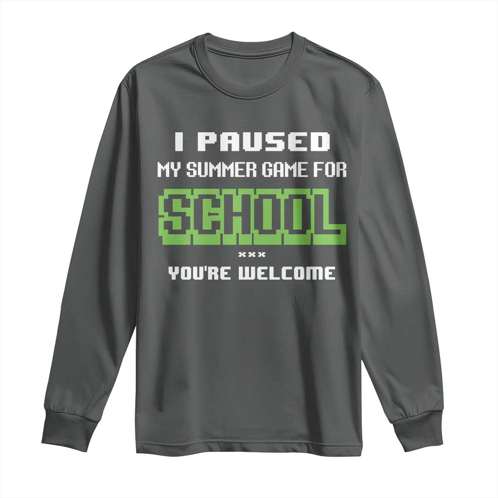 Funny Bruh Back To School Long Sleeve Shirt Here We Go Again Happy First Day Of School TS10 Dark Heather Print Your Wear