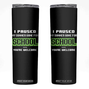 Funny Bruh Back To School Skinny Tumbler Here We Go Again Happy First Day Of School TS10 Black Print Your Wear