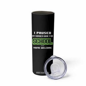 Funny Bruh Back To School Skinny Tumbler Here We Go Again Happy First Day Of School TS10 Print Your Wear