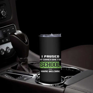 Funny Bruh Back To School Skinny Tumbler Here We Go Again Happy First Day Of School TS10 Print Your Wear