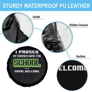 Funny Bruh Back To School Spare Tire Cover Here We Go Again Happy First Day Of School TS10 Print Your Wear