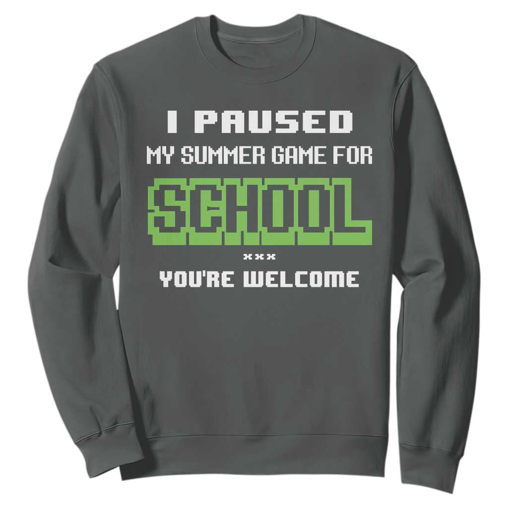 Funny Bruh Back To School Sweatshirt Here We Go Again Happy First Day Of School TS10 Dark Heather Print Your Wear