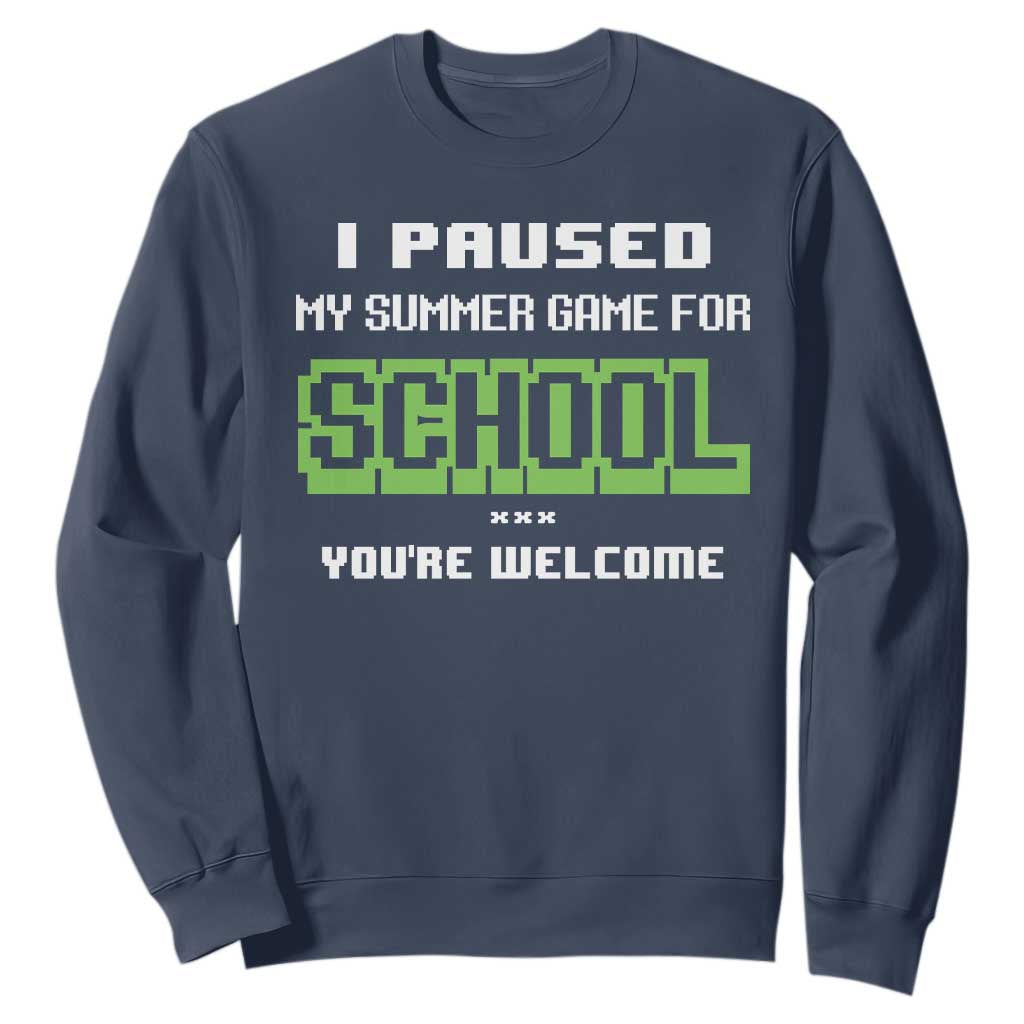 Funny Bruh Back To School Sweatshirt Here We Go Again Happy First Day Of School TS10 Navy Print Your Wear