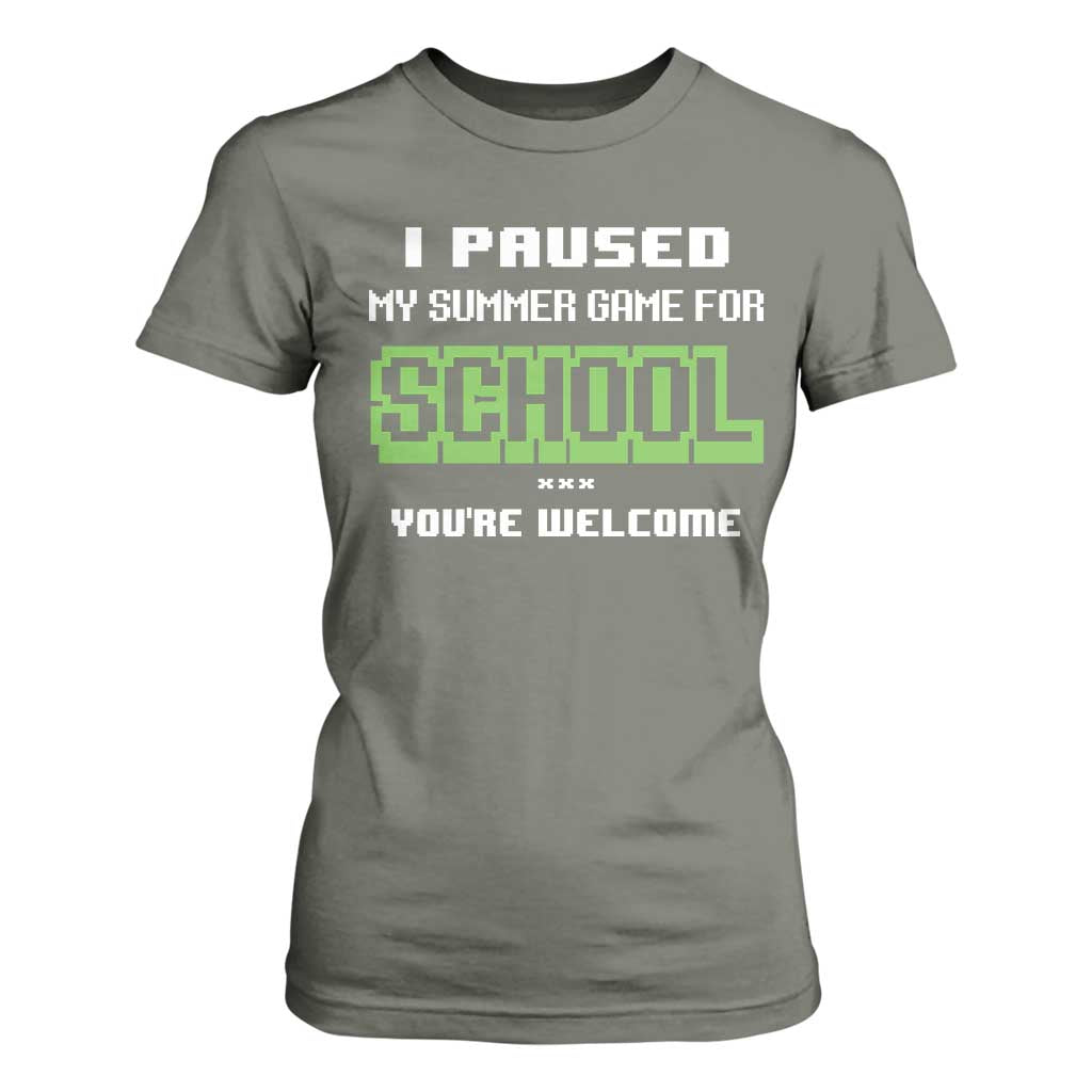 Funny Bruh Back To School T Shirt For Women Here We Go Again Happy First Day Of School TS10 Military Green Print Your Wear